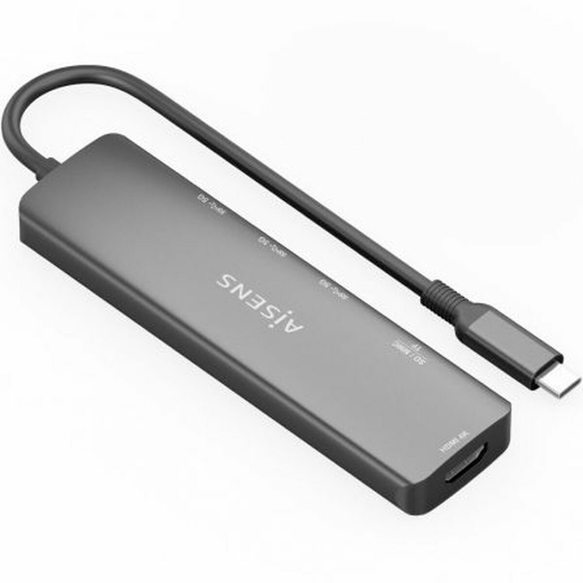 USB Hub Aisens USB-C DOCK 6 EN 1 Grey