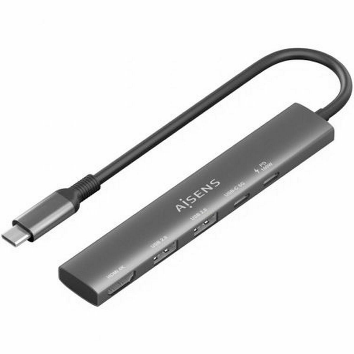 USB Hub Aisens USB-C DOCK 5 EN 1 GRIS Grey 100 W