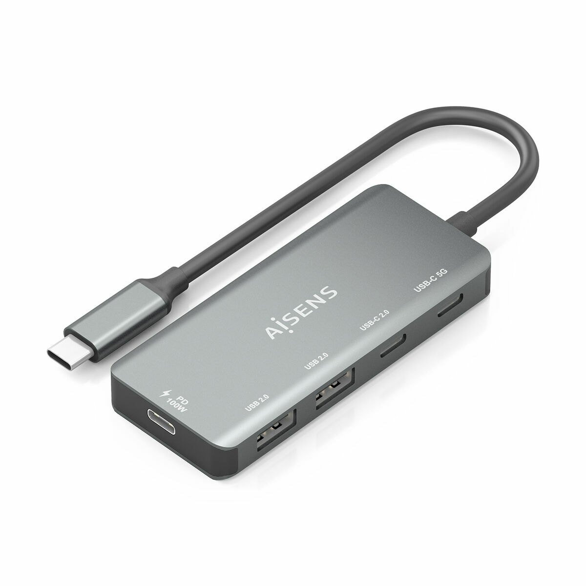 USB Hub Aisens CPNT Grey 100 W 50 W