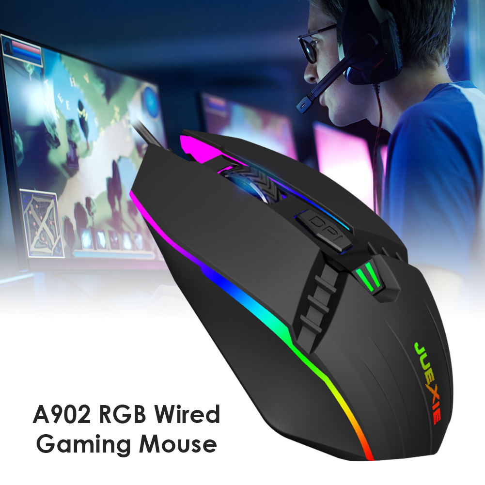A902 Cable USB Mouse Notebook Desktop Luminous Mouse BlACK