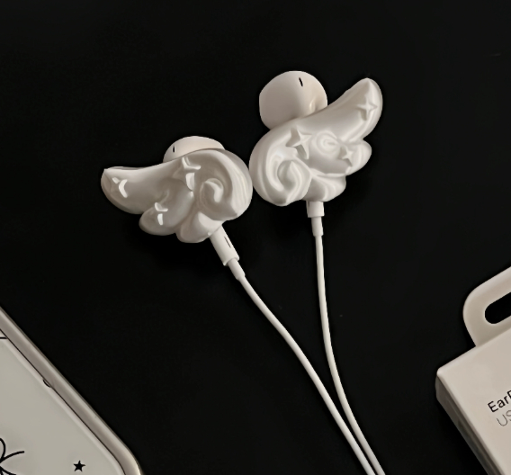 3D Star Wings Wired Headphone Decorations Wings