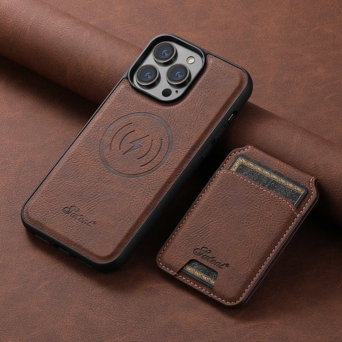 Magnetic Wireless Charging MagSafe Phone Case Compatible With The 17 Pro H16 Litchi Leather Blue iPhone14PROMAX