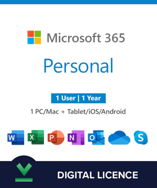 Microsoft 365 Personal, 1 Year | 1 User - Digital Licence
