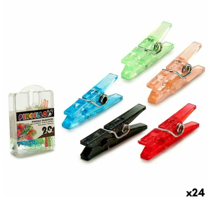 Clamps Pincello Multicolour Plastic (24 Units)