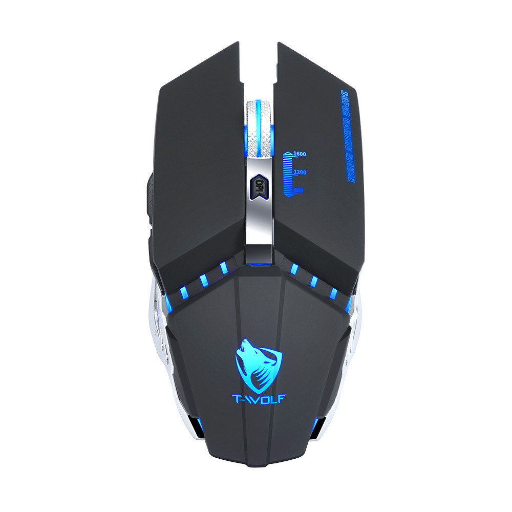 Wireless Mouse Charging Silent Glowing Gaming Mouse BlACK USB